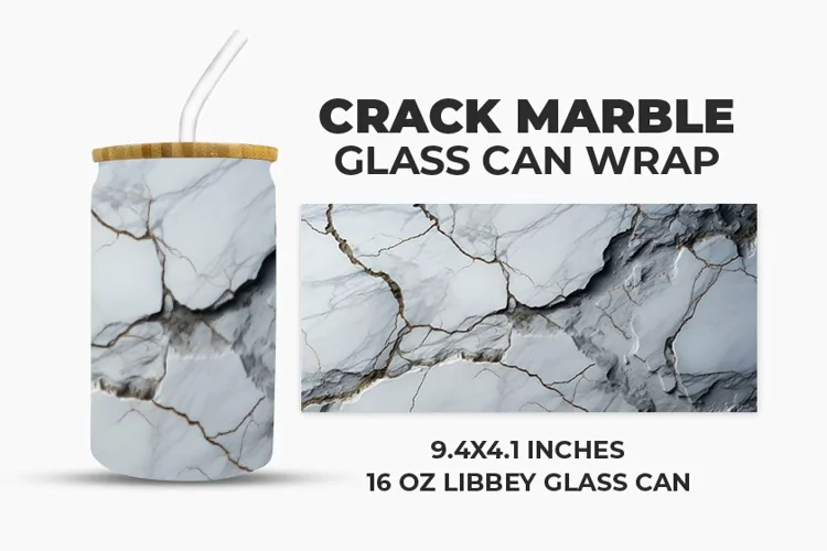 Crack Marble Glass Can Wrap
