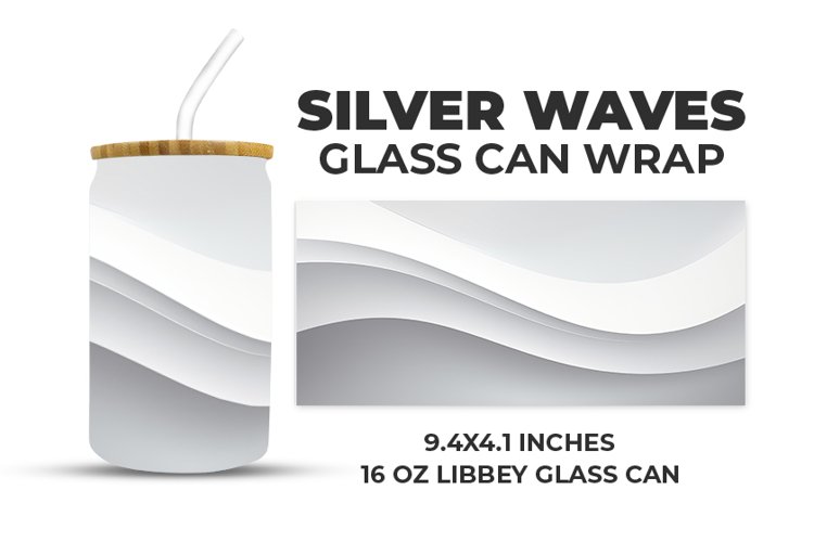 Silver Waves Glass Can Wrap