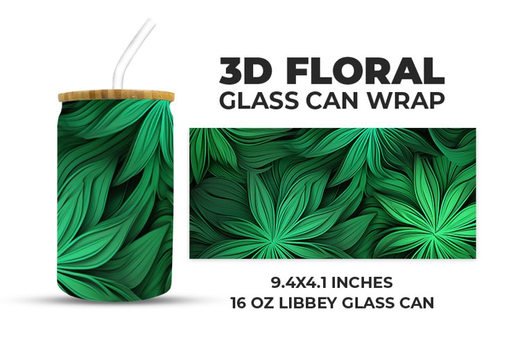 3D Floral Glass Can Wrap example image 1