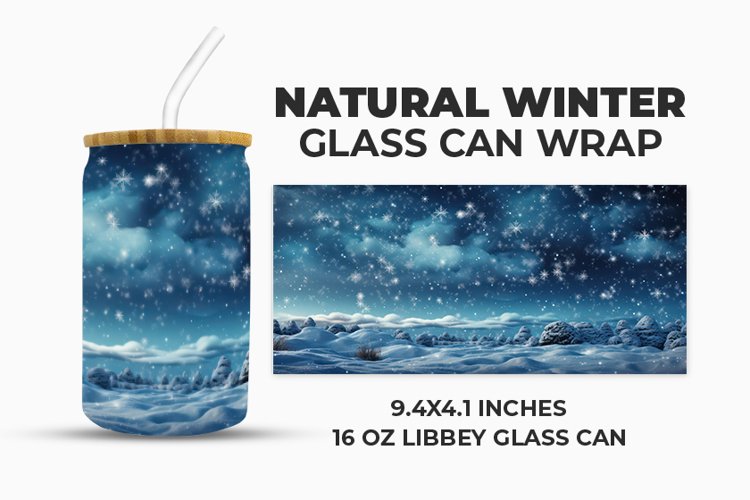 Natural Winter Glass Can Wrap