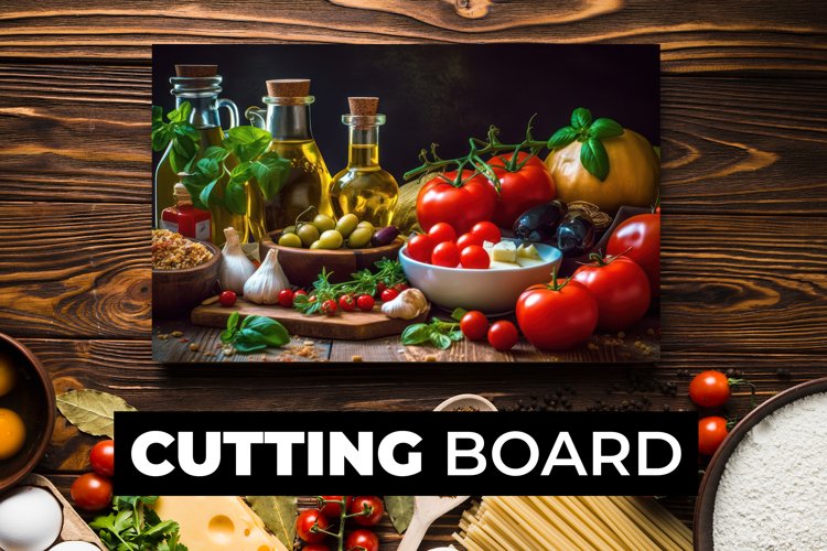 Variety Of Food Cutting Board sublimation example image 1