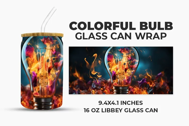 Colorful Bulb Glass Can Wrap