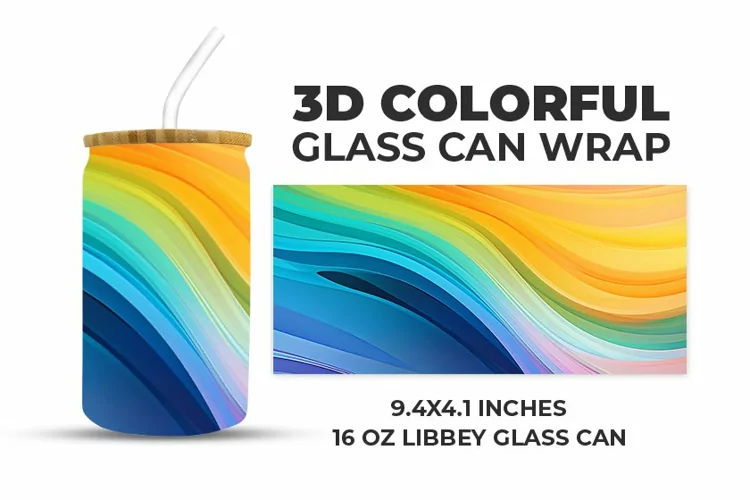 3D Colorful Glass Can Wrap