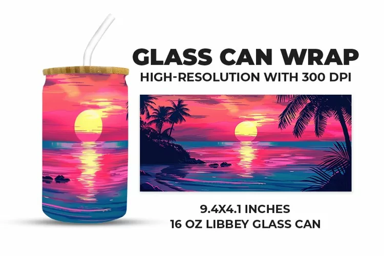 Sunset Glass Can Wrap