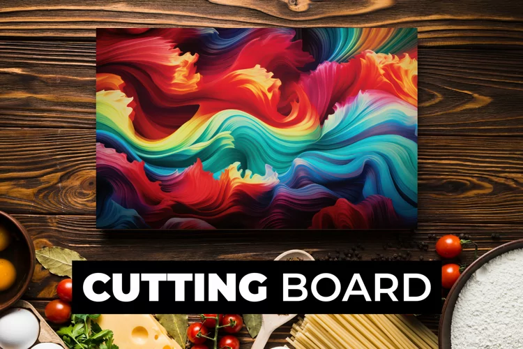 Colorful Waves Cutting Board Sublimation