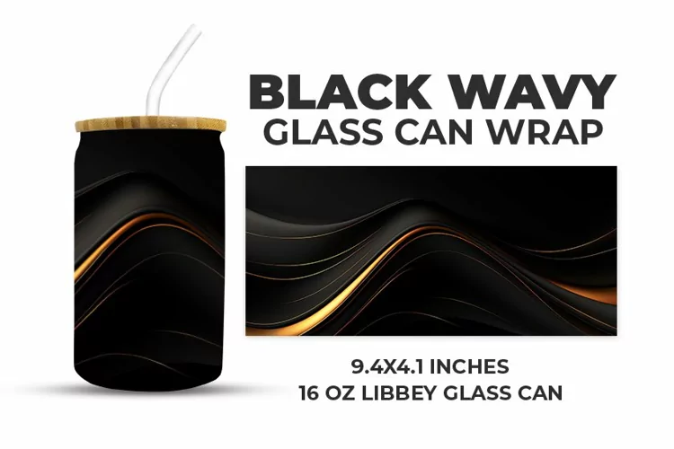 Black Wavy Glass Can Wrap