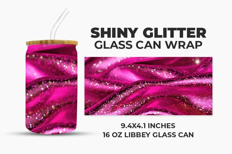 Shiny Glitter Glass Can Wrap