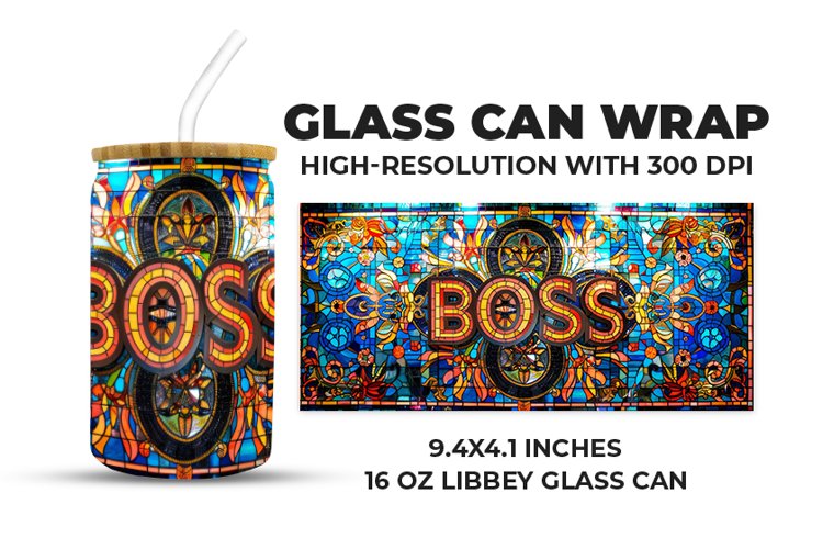 Boss Stained Glass Glass Can Wrap example image 1