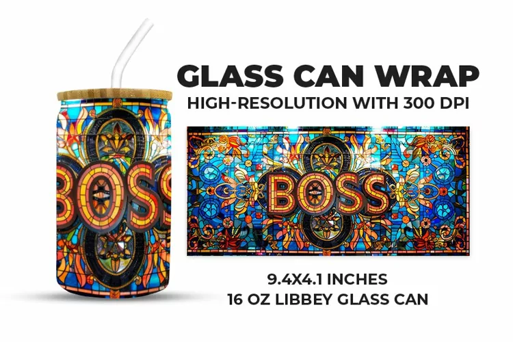 Boss Stained Glass Glass Can Wrap