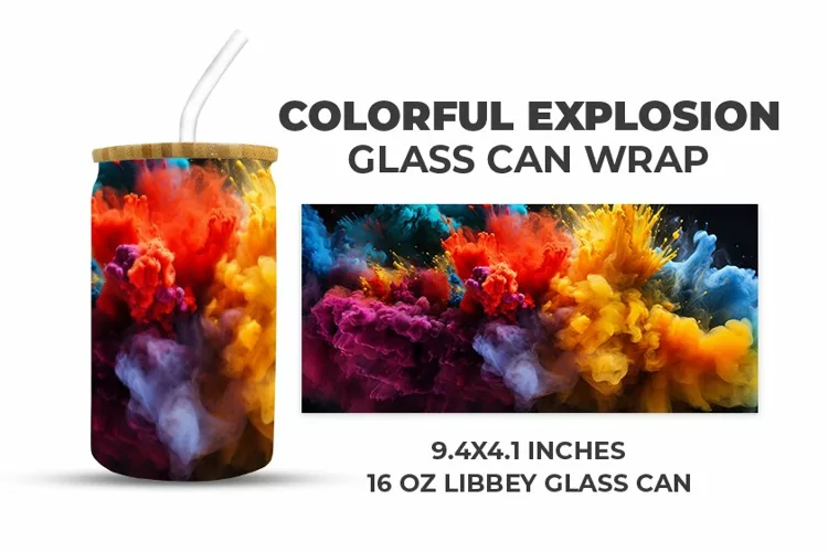 Colorful Explosion Glass Can Wrap