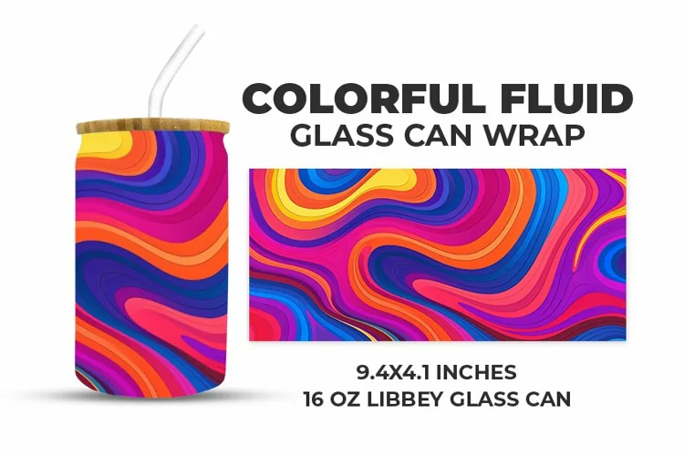 Colorful Fluid Glass Can Wrap