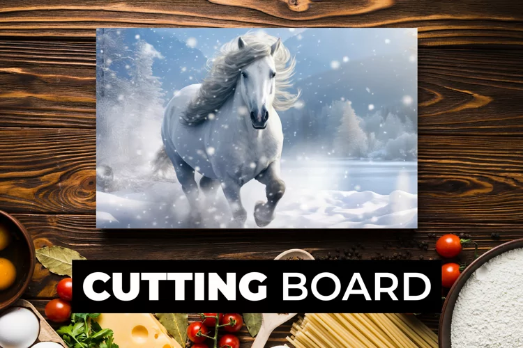White Horse Cutting Board Sublimation