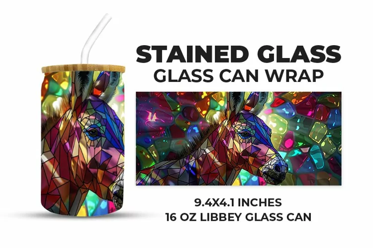 Donkey Stained Glass Glass Can Wrap