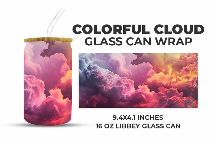 Colorful Cloud Glass Can Wrap