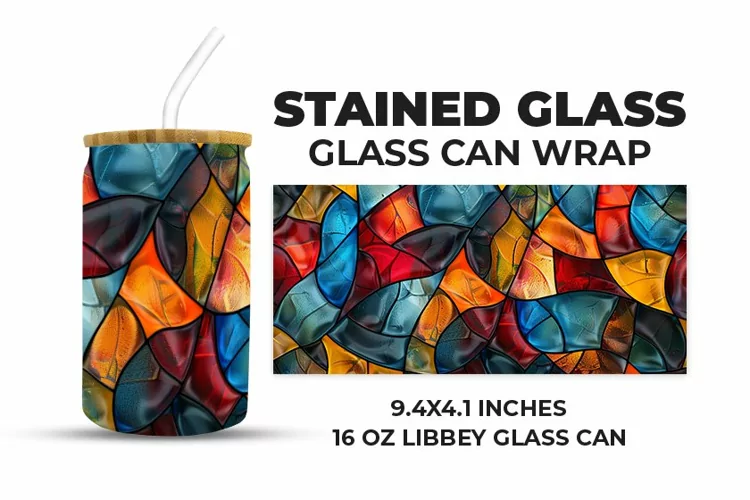 Stained Glass Glass Can Wrap
