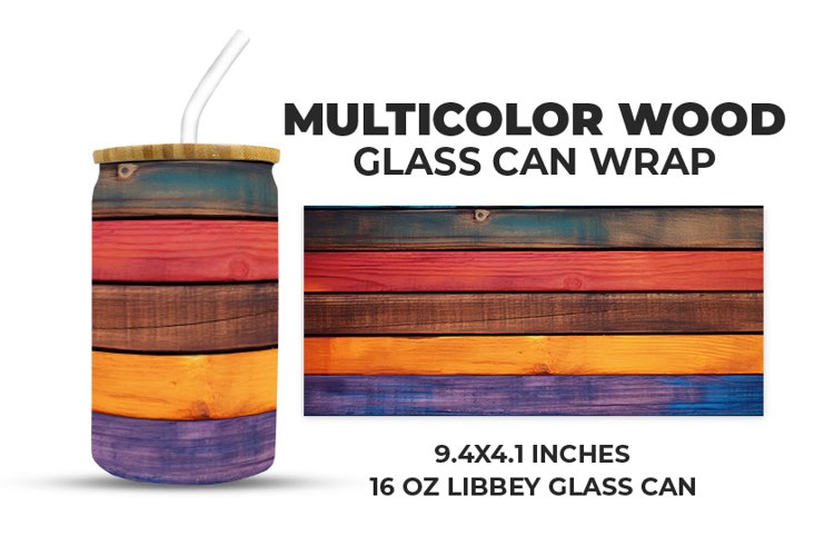 Multicolor Wood Glass Can Wrap example image 1