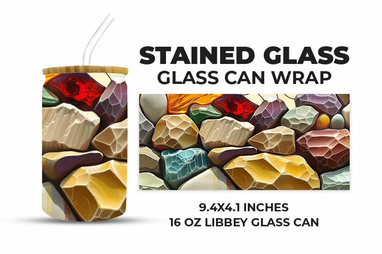 Stones Stained Glass Glass Can Wrap