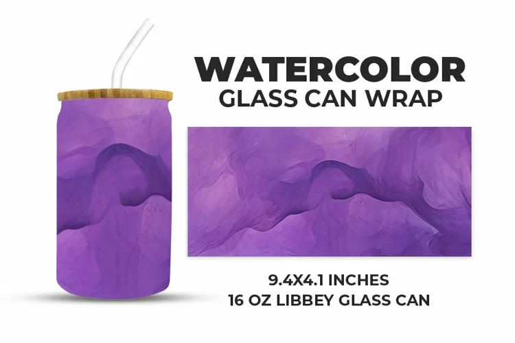 Watercolor Glass Can Wrap
