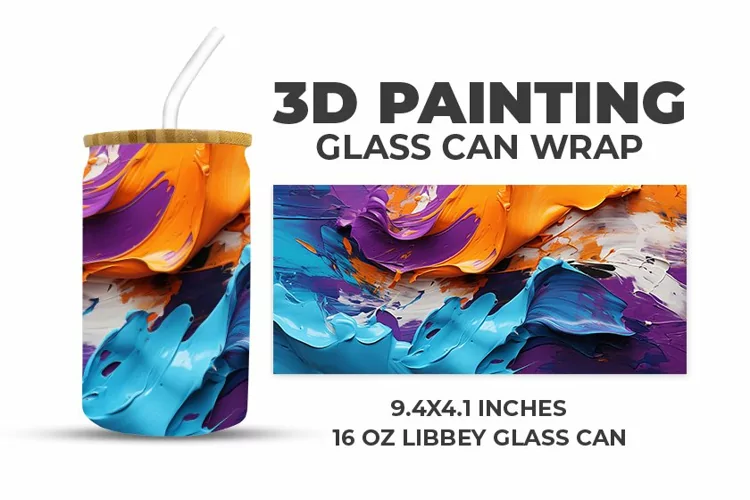 3D Painting Glass Can Wrap
