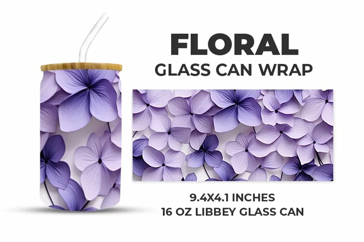 Floral Glass Can Wrap