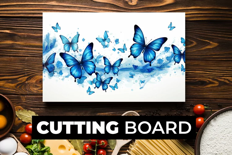 Watercolor Butterflies Cutting Board Sublimation