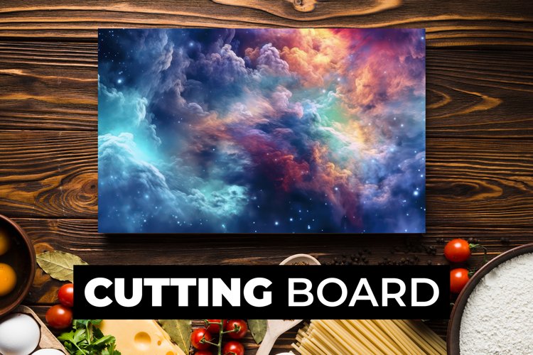 Colorful Galaxy Cutting Board sublimation example image 1