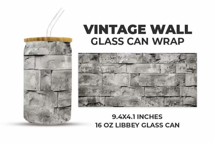 Vintage Wall Glass Can Wrap