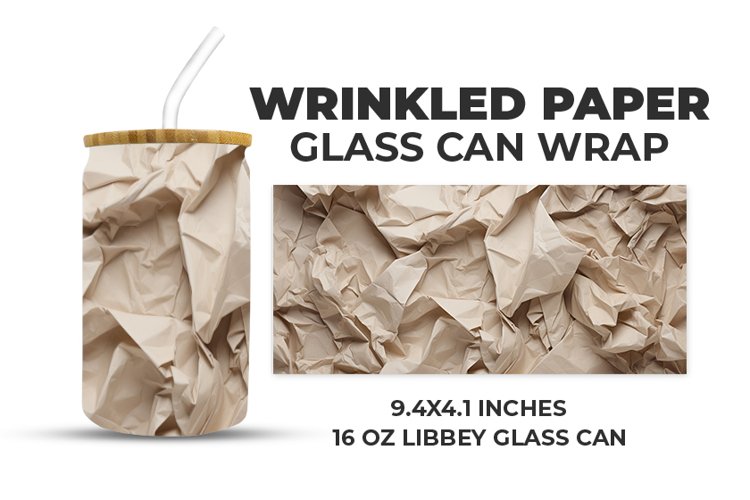 Wrinkled Paper Glass Can Wrap example image 1