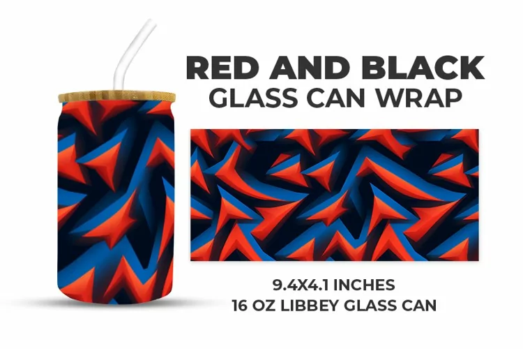 Red And Black Glass Can Wrap