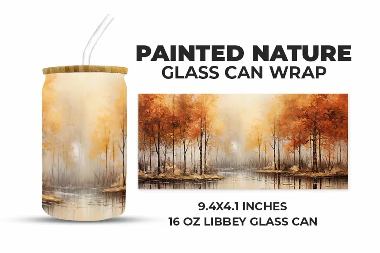Painted Nature Glass Can Wrap