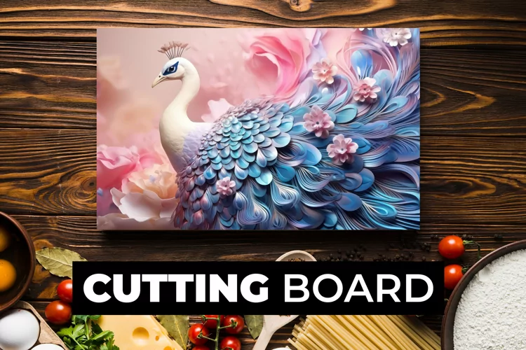 Colorful Peacock Cutting Board sublimation