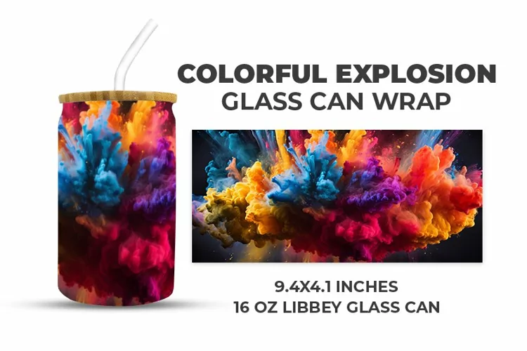 Colorful Explosion Glass Can Wrap