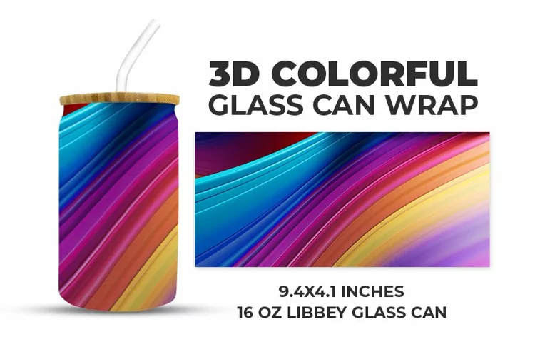 3D Colorful Glass Can Wrap