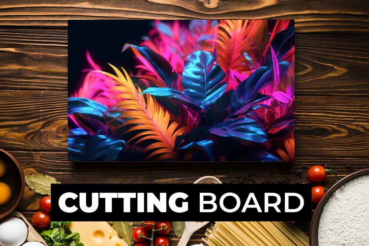 Neon Leaves Cutting Board sublimation