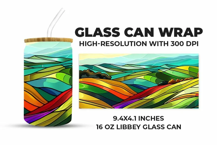 Nature Stained Glass Glass Can Wrap