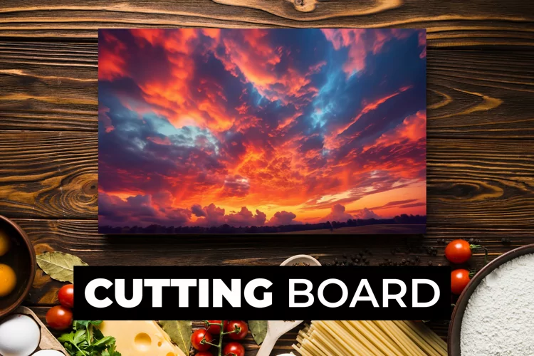 Red Sky Cutting Board sublimation