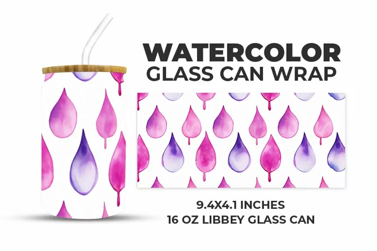 Watercolor Glass Can Wrap