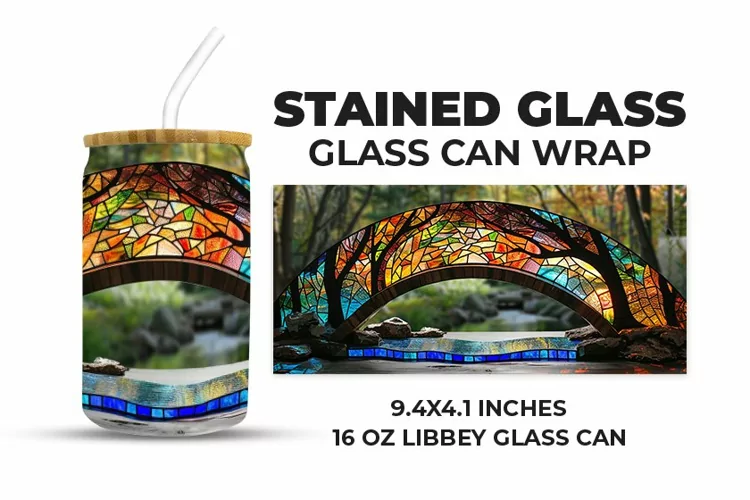 Stained Glass Glass Can Wrap