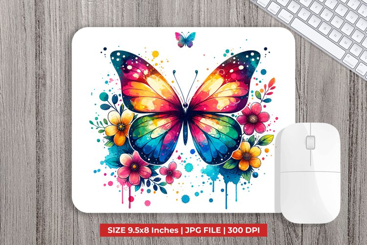 Colorful Butterfly Mouse Pad Sublimation