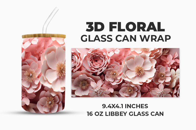 Floral Glass Can Wrap
