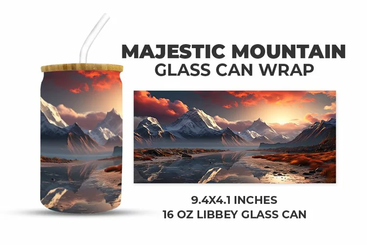 Majestic Mountain Glass Can Wrap
