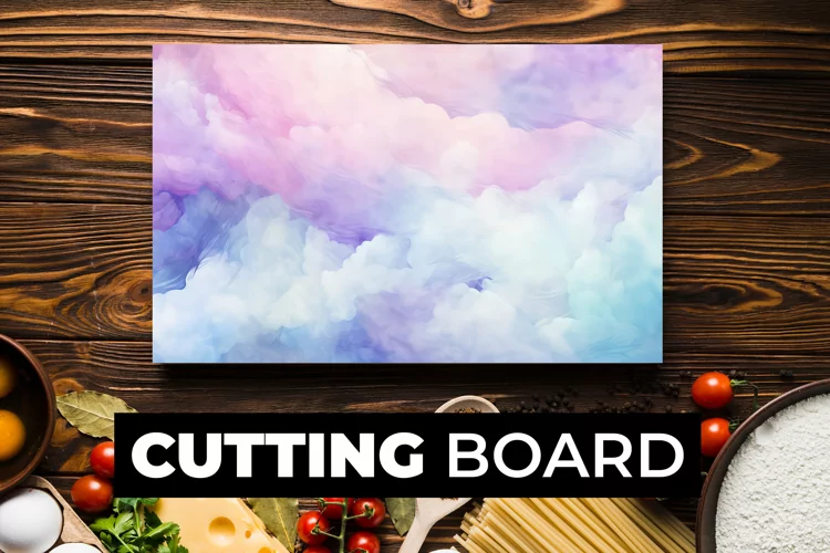 Multicolor Clouds Cutting Board Sublimation