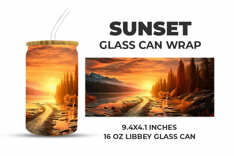 Sunset Glass Can Wrap