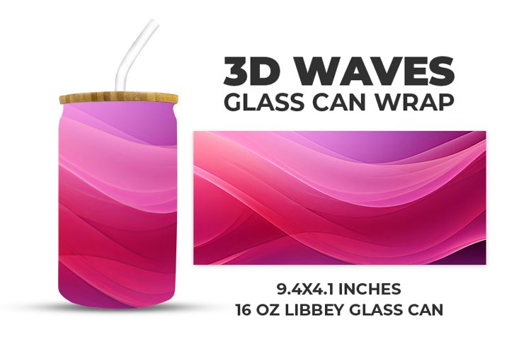 3D Waves Glass Can Wrap example image 1