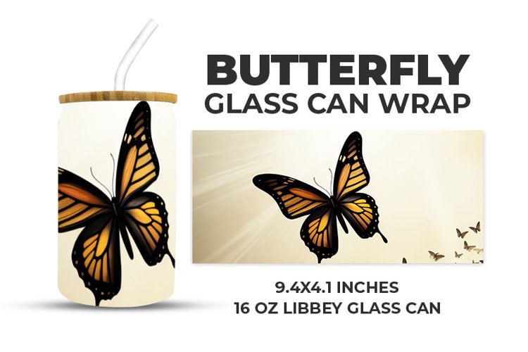 Butterfly Glass Can Wrap example image 1