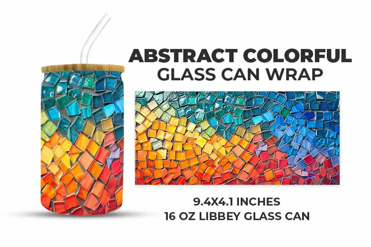 Abstract Colorful Glass Can Wrap