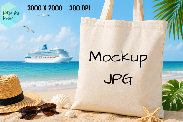 Tote bag Mockup JPG, Summer Vacation
