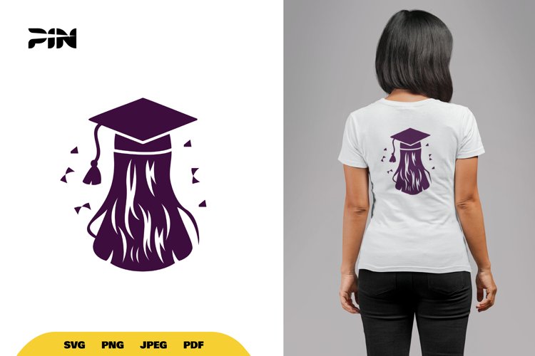 Graduation Girl SVG - Graduation Girl Clipart - Girl SVG example image 1