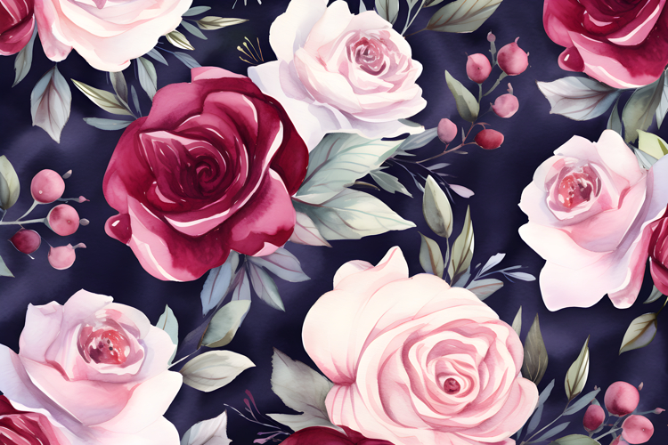 Watercolor Rose Flower Pattern | Rose Flower Background