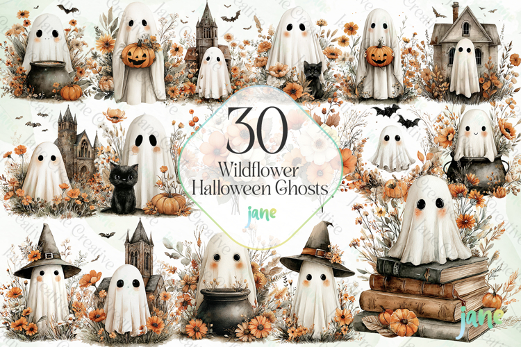 Wildflower Halloween Ghosts
